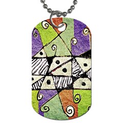 Multicolored Tribal Print Abstract Art Dog Tag (two-sided)  by dflcprints