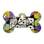 Multicolored Tribal Print Abstract Art Dog Tag Bone (Two Sided) Back