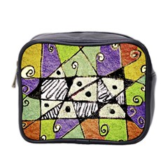 Multicolored Tribal Print Abstract Art Mini Travel Toiletry Bag (two Sides) by dflcprints