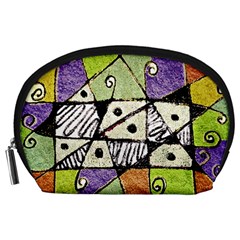 Multicolored Tribal Print Abstract Art Accessory Pouch (large) by dflcprints