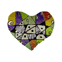 Multicolored Tribal Print Abstract Art 16  Premium Flano Heart Shape Cushion  by dflcprints