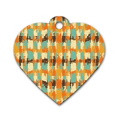 Shredded Abstract Background Dog Tag Heart (one Side) by LalyLauraFLM