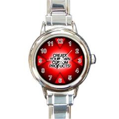 Create Your Own Custom Products And Gifts Round Italian Charm Watch by UniqueandCustomGifts