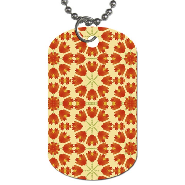 Colorful Floral Print Vector Style Dog Tag (One Sided)