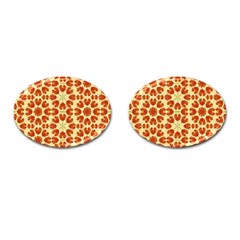 Colorful Floral Print Vector Style Cufflinks (oval) by dflcprints