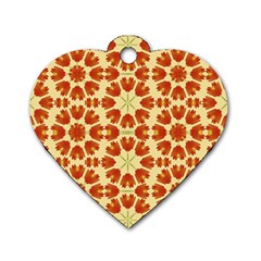 Colorful Floral Print Vector Style Dog Tag Heart (two Sided) by dflcprints