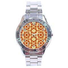 Colorful Floral Print Vector Style Stainless Steel Watch by dflcprints