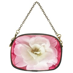 White Rose With Pink Leaves Around  Chain Purse (one Side) by dflcprints