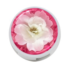 White Rose With Pink Leaves Around  4-port Usb Hub (one Side) by dflcprints