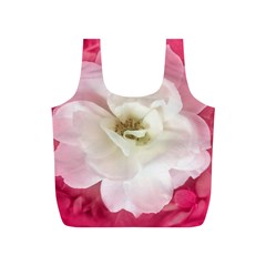 White Rose With Pink Leaves Around  Reusable Bag (s) by dflcprints