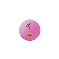 A Golden Rose Heart Locket 1  Mini Button by cherestreasures