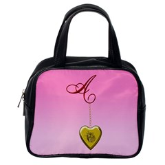A Golden Rose Heart Locket Classic Handbag (one Side) by cherestreasures