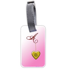 A Golden Rose Heart Locket Luggage Tag (two Sides)