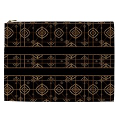 Dark Geometric Abstract Pattern Cosmetic Bag (xxl) by dflcprints