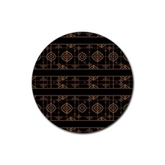 Dark Geometric Abstract Pattern Drink Coaster (round) by dflcprints