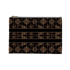 Dark Geometric Abstract Pattern Cosmetic Bag (large) by dflcprints