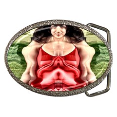 Cubist Woman Belt Buckle (oval) by icarusismartdesigns