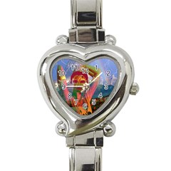 Fusion With The Landscape Heart Italian Charm Watch  by icarusismartdesigns