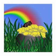 Pot Of Gold With Gerbil Glasses Cloth (medium, Two Sided) by designedwithtlc