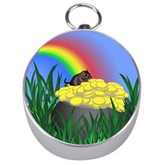 Pot Of Gold With Gerbil Silver Compass by designedwithtlc
