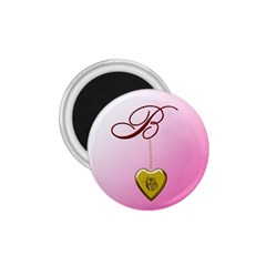 B Golden Rose Heart Locket 1 75  Button Magnet by cherestreasures