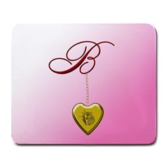 B Golden Rose Heart Locket Large Mouse Pad (rectangle)