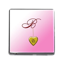 B Golden Rose Heart Locket Memory Card Reader With Storage (square)