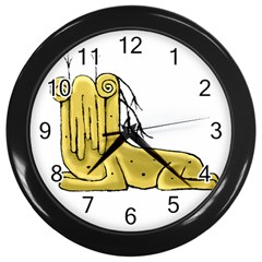 Fantasy Cute Monster Character 2 Wall Clock (black) by dflcprints