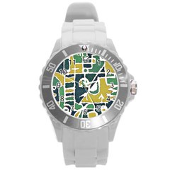 Colorful Tribal Abstract Pattern Plastic Sport Watch (large)