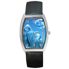 Full Moon Rising Tonneau Leather Watch by icarusismartdesigns