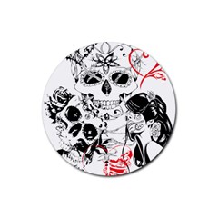 Skull Love Affair Drink Coaster (round)