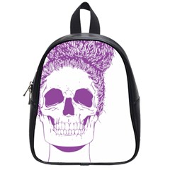 Purple Skull Bun Up School Bag (small) by vividaudacity