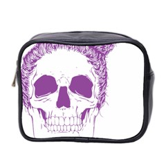 Purple Skull Bun Up Mini Travel Toiletry Bag (two Sides) by vividaudacity