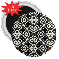 Abstract Geometric Modern Pattern  3  Button Magnet (10 Pack)