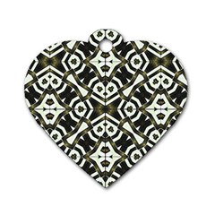 Abstract Geometric Modern Pattern  Dog Tag Heart (one Sided)  by dflcprints