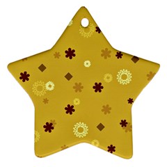 Abstract Geometric Shapes Design in Warm Tones Star Ornament
