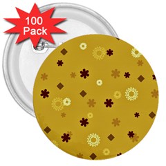 Abstract Geometric Shapes Design In Warm Tones 3  Button (100 Pack)