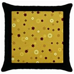 Abstract Geometric Shapes Design in Warm Tones Black Throw Pillow Case Front