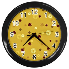 Abstract Geometric Shapes Design in Warm Tones Wall Clock (Black)