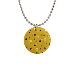 Abstract Geometric Shapes Design In Warm Tones Button Necklace by dflcprints