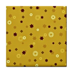 Abstract Geometric Shapes Design in Warm Tones Face Towel