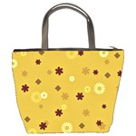 Abstract Geometric Shapes Design in Warm Tones Bucket Handbag Back