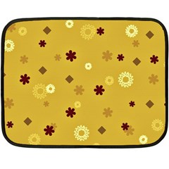 Abstract Geometric Shapes Design in Warm Tones Mini Fleece Blanket (Two Sided)