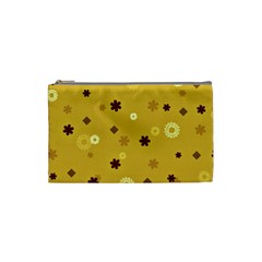 Abstract Geometric Shapes Design in Warm Tones Cosmetic Bag (Small)