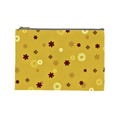 Abstract Geometric Shapes Design in Warm Tones Cosmetic Bag (Large)