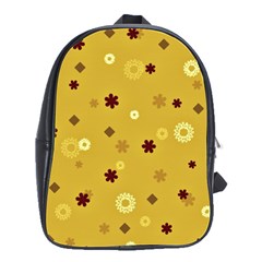 Abstract Geometric Shapes Design in Warm Tones School Bag (Large)