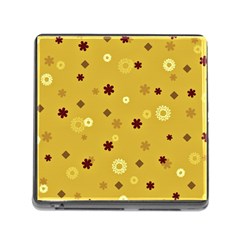 Abstract Geometric Shapes Design in Warm Tones Memory Card Reader with Storage (Square)