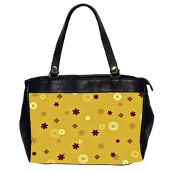 Abstract Geometric Shapes Design in Warm Tones Oversize Office Handbag (Two Sides)
