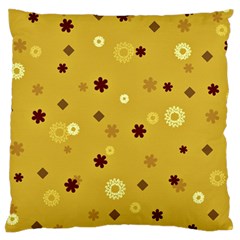 Abstract Geometric Shapes Design In Warm Tones Large Flano Cushion Case (one Side) by dflcprints