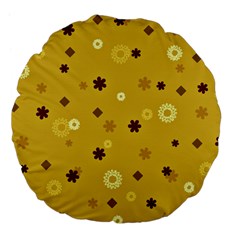 Abstract Geometric Shapes Design in Warm Tones 18  Premium Flano Round Cushion 